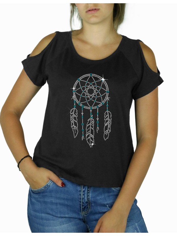 Dream catcher - Cut Out Shoulder tee shirt