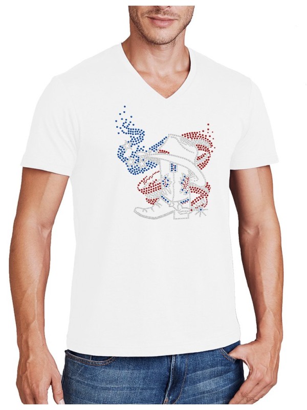 American boot - Man tee shirt  V neck