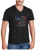 American boot - Man tee shirt  V neck