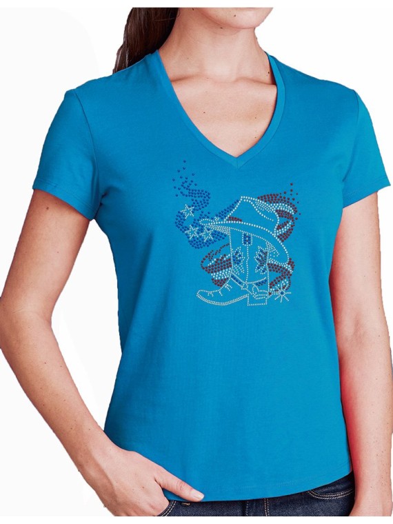 American boot - Classic V neck lady t-shirt