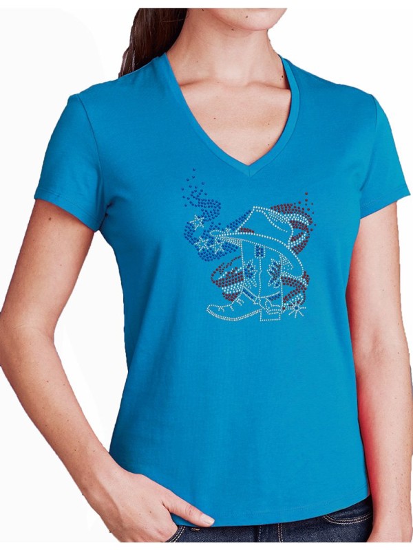 American boot - Classic V neck lady t-shirt