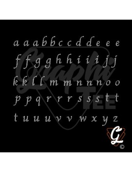 Transferts strass thermocollant lettres de l'alphabetet