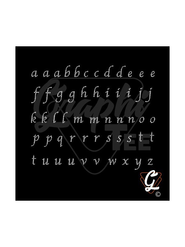 Transferts strass thermocollant letters de l'alphabetet