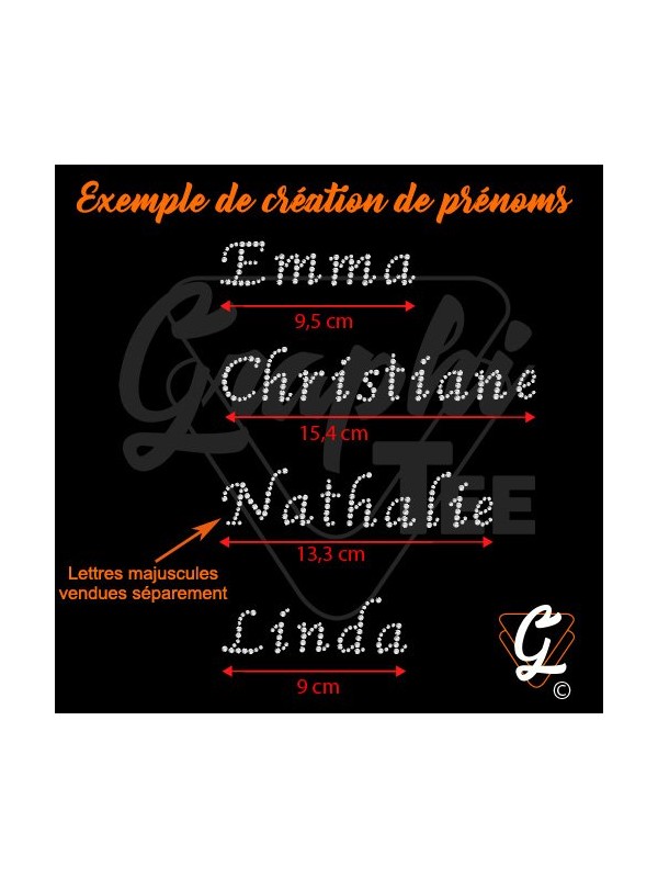 Transferts strass thermocollant letters de l'alphabetet