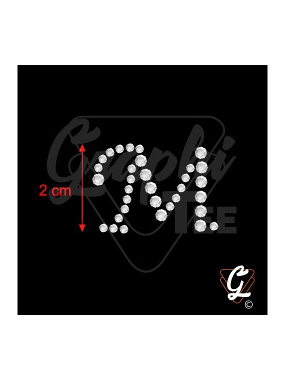 Lettre individuelle "majuscule" en strass thermocollant