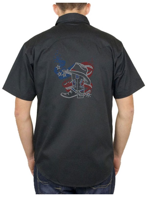 American boot - man western shirt