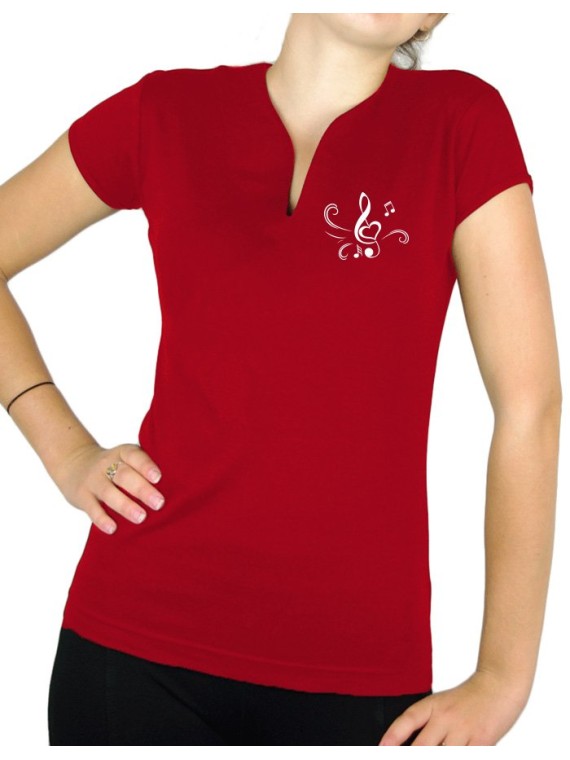 Heart treble clef- Lady V neck