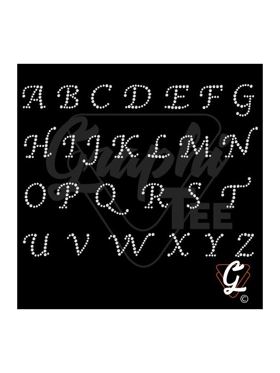 Rhinestone transfer full capital letter alphabet