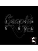 Iron-on transfer of rhinestone number board