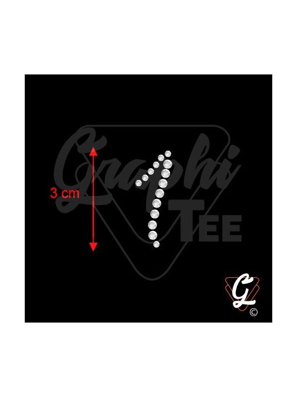 Iron-on rhinestone number