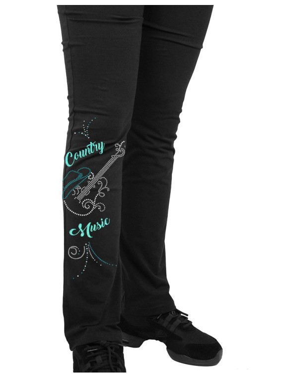 treble clef rhinestone - dance trousers