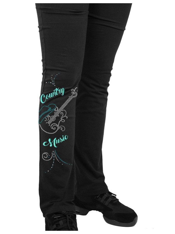 treble clef rhinestone - dance trousers