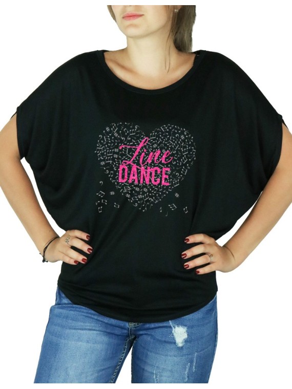 music heat with Line DANCE- Bat Sleeves Women's T-Shirt