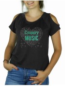 Music heart with COUNTRY- Shoulder cut