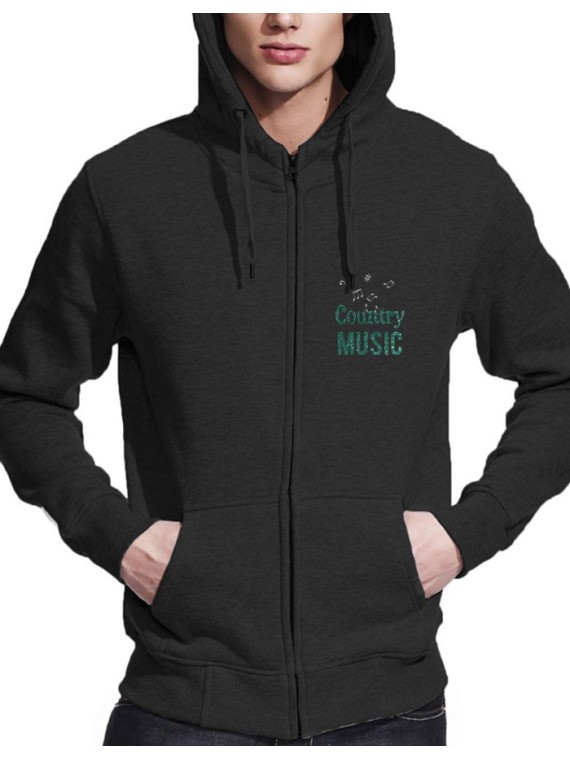 COUNTRY MUSIC heart - Man zip-up hoody