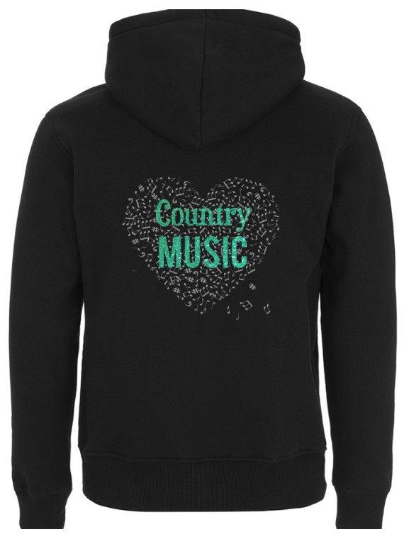 COUNTRY MUSIC heart - Man zip-up hoody