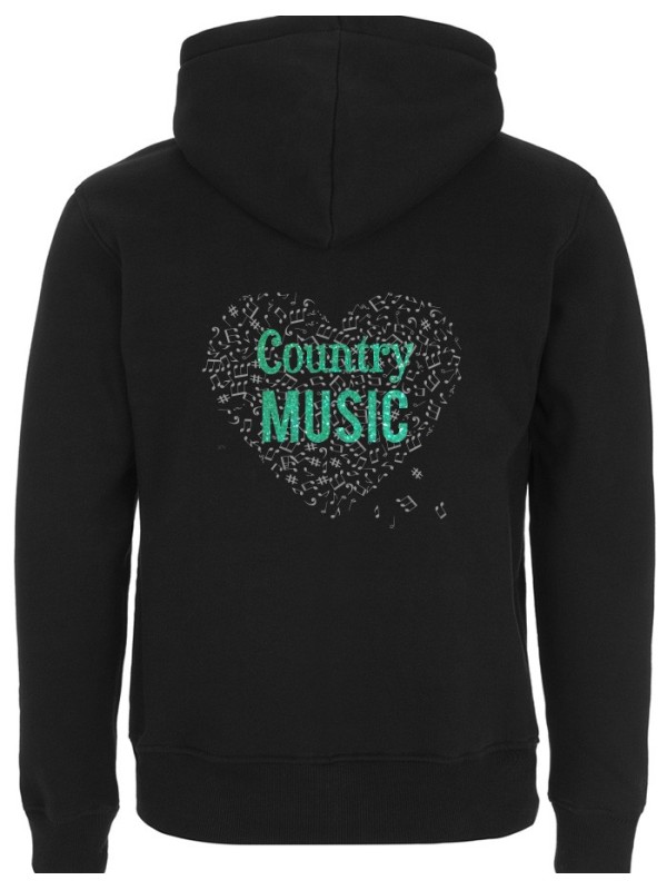 COUNTRY MUSIC heart - Man zip-up hoody