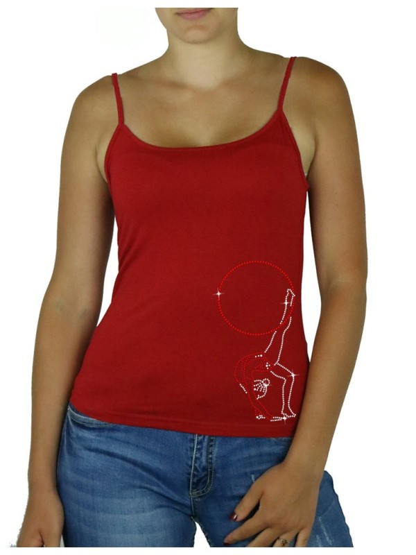 GR hoop rhinestone motif tank top