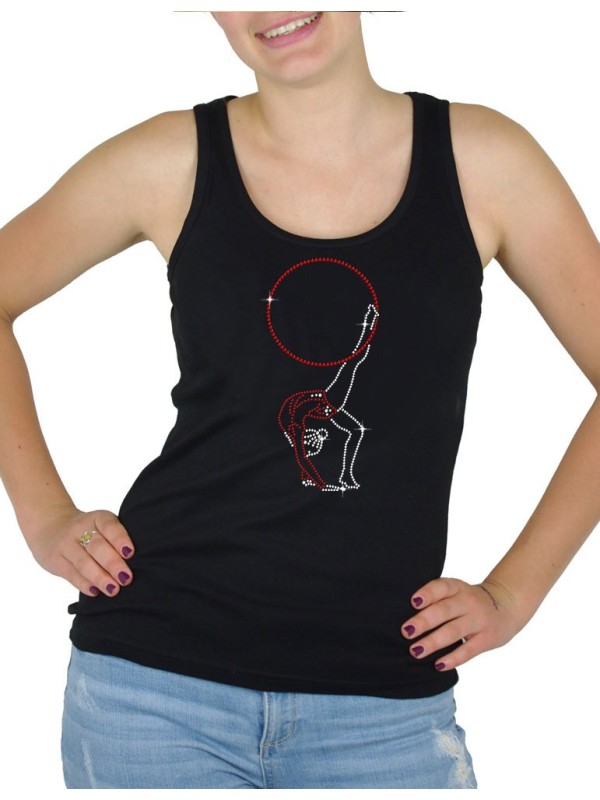 Rythmic Gymnatisc hoop rhinetone tank top