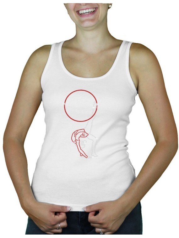 Rythmic Gymnatisc hoop rhinetone tank top