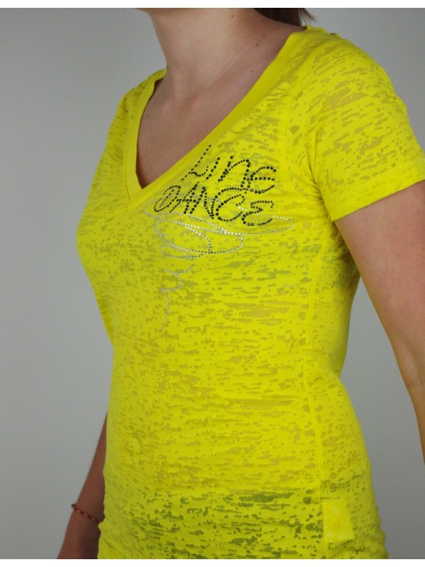 Line dance spiral - burn out yellow