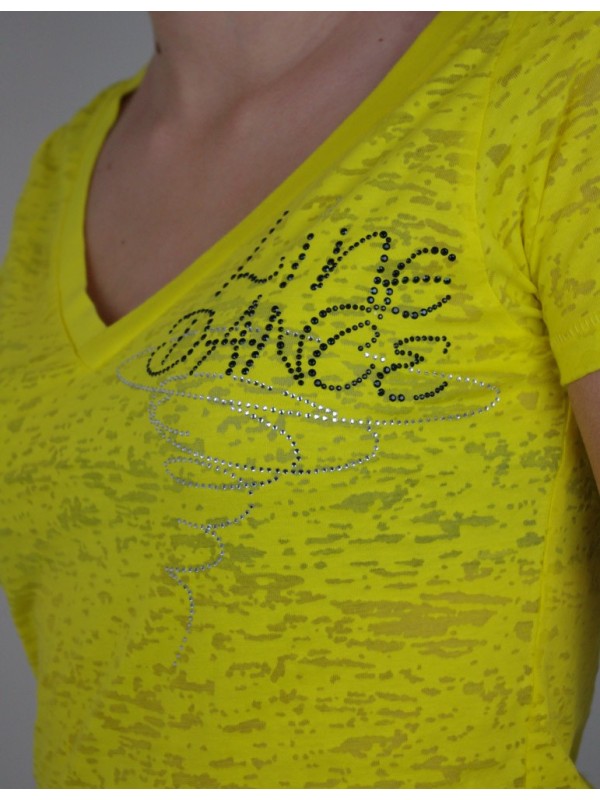 Line dance spiral - burn out yellow