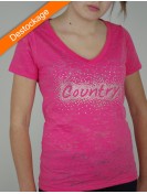 COUNTRY Rhinestone - burn out pink