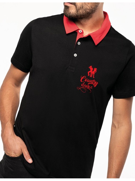 Men's bi-color jersey polo shirt