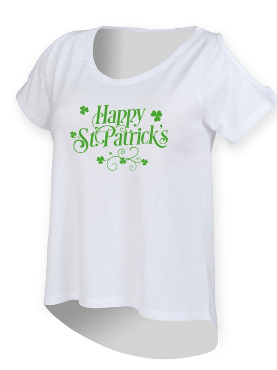 HAPPY SAINT PATRICK - Shoulder cut tee shirt