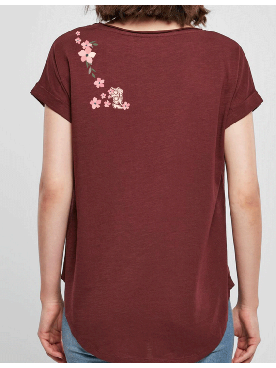 Couronne de Fleurs LIne dance - T-shirt femme SLUB TEE bordeaux