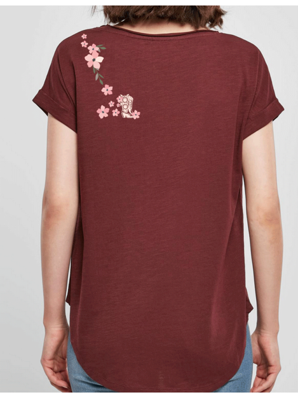 Couronne de Fleurs LIne dance - T-shirt femme SLUB TEE bordeaux