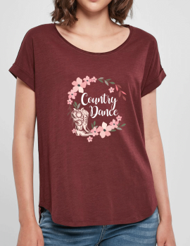 Couronne de Fleurs LIne dance - T-shirt femme SLUB TEE bordeaux