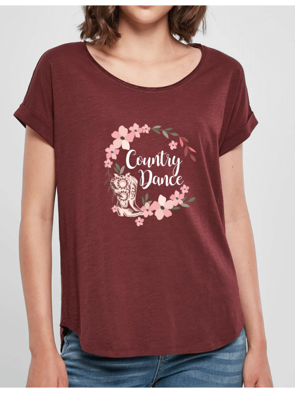 Country dance flowers crown - Lady tee shirt Slub tee