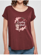 Country dance flowers crown - Lady tee shirt Slub tee