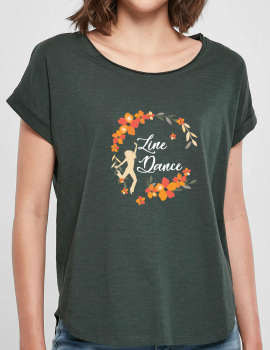 Line dance flowers crown - Lady tee shirt Slub tee