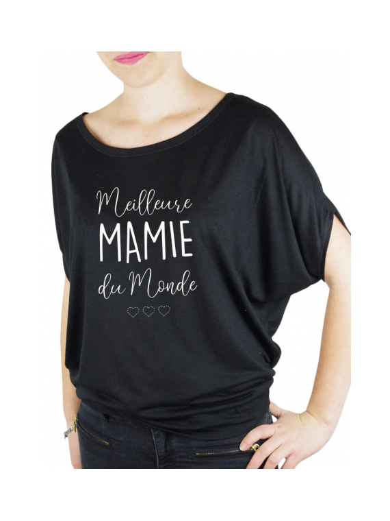 La meilleur des mamies - T-shirt femme Manches Chauve Souris