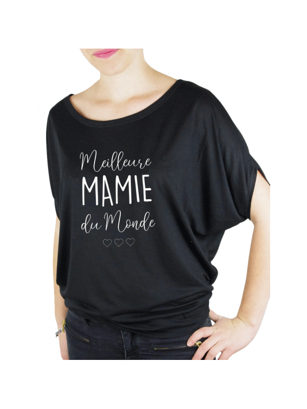 La meilleur des mamies - T-shirt femme Manches Chauve Souris