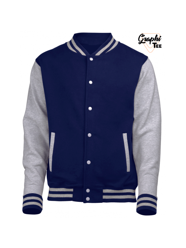 Veste varsity teddy manches grise