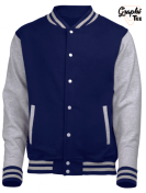 Veste varsity teddy manches grise
