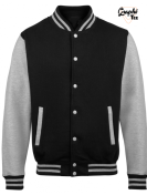 Veste varsity teddy manches grise