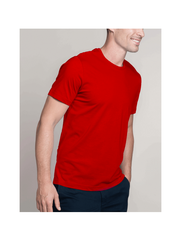 T-shirt homme col rond rouge