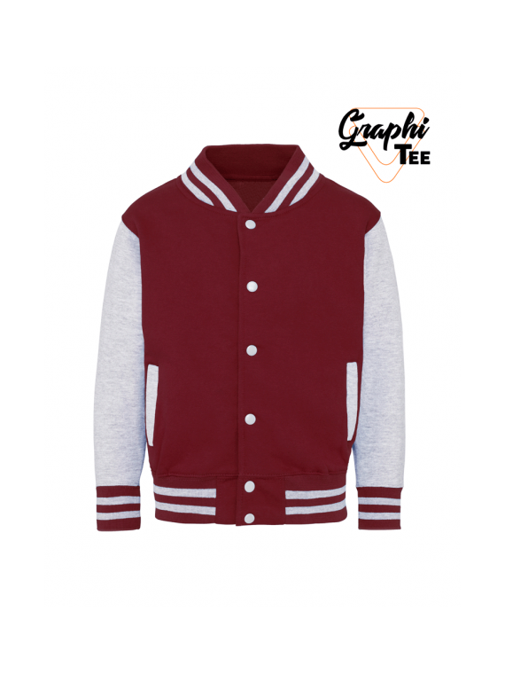 veste enfant varsity teddy manches grises