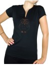 Hibou strass - T-shirt femme Col V