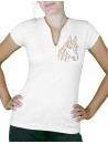 tete de poney  - T-shirt femme Col V