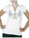 Indian rhinestone necklace - Women's V-neck T-shirt