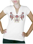 Indian rhinestone necklace - Women's V-neck T-shirt