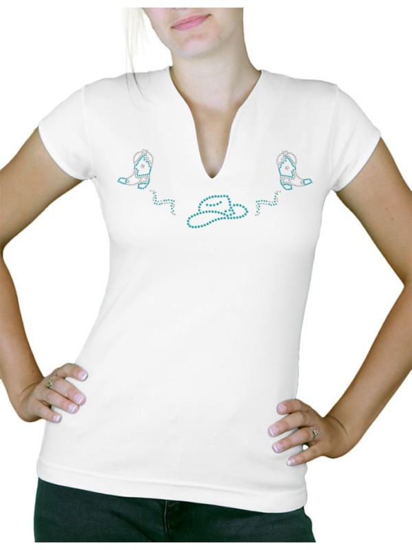 Hat and boots strass - Col V Women's T-shirt