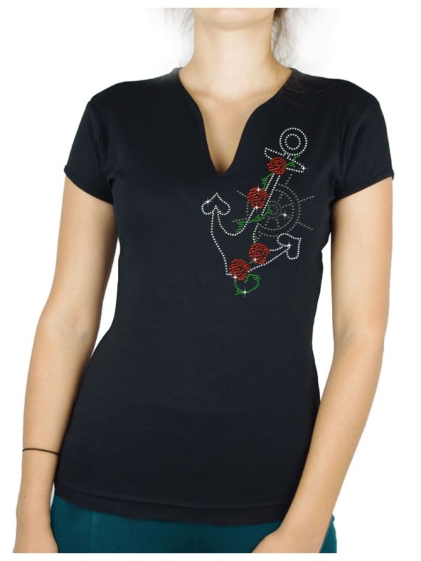 Navy anchor - Women's V-neck T-shirt