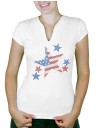 Etoile USA - T-shirt femme Col V