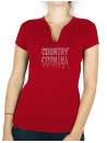 Country miroir - T-shirt femme Col V